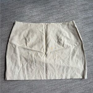Sage Green Linen Mini Skirt